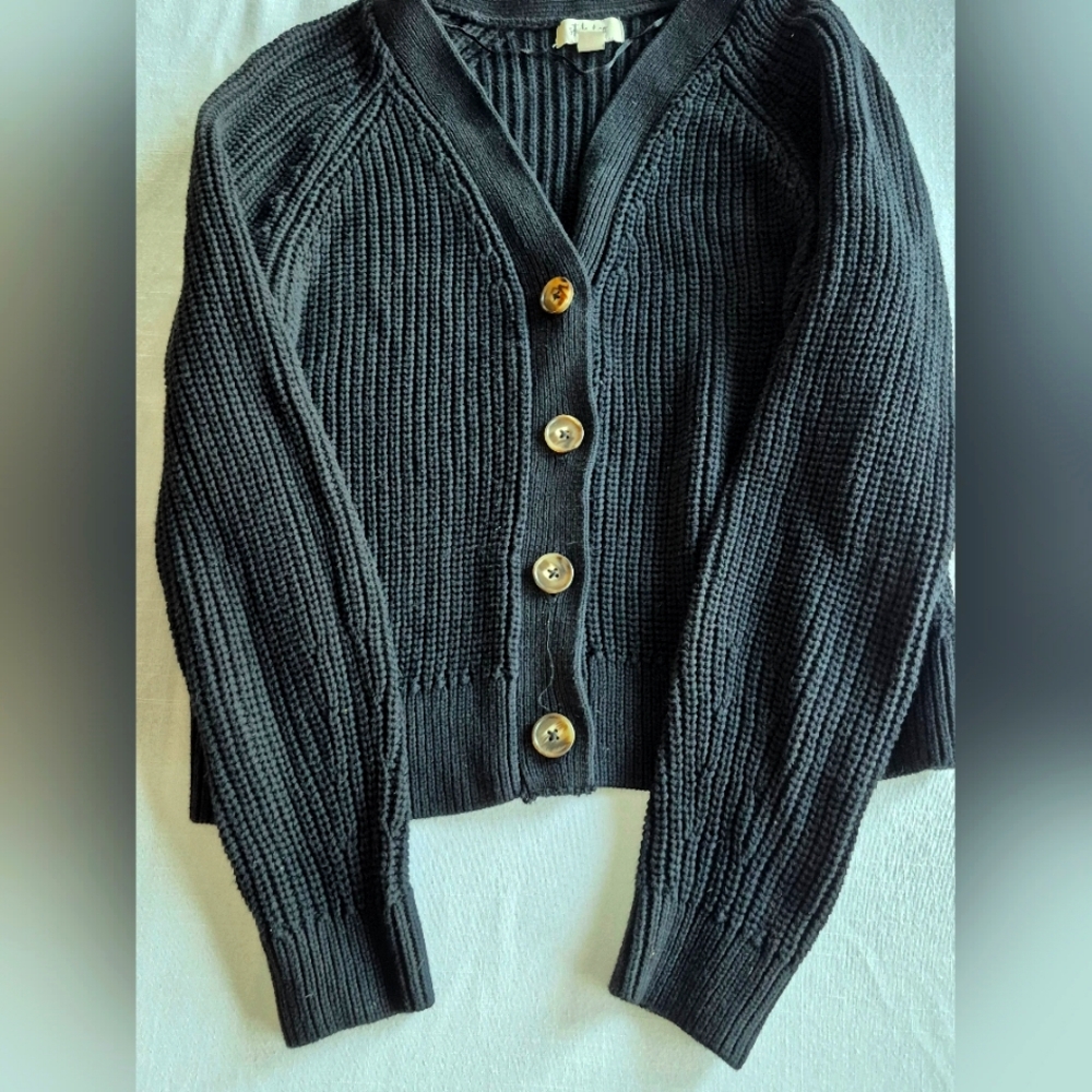 Style & Co. Black 4 button Knitted Cardigan Sweater size M
